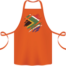 Torn South African Flag Africa Day Football Cotton Apron 100% Organic Orange