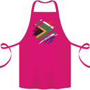 Torn South African Flag Africa Day Football Cotton Apron 100% Organic Pink