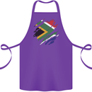 Torn South African Flag Africa Day Football Cotton Apron 100% Organic Purple