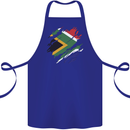 Torn South African Flag Africa Day Football Cotton Apron 100% Organic Royal Blue