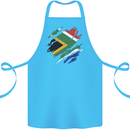 Torn South African Flag Africa Day Football Cotton Apron 100% Organic Turquoise