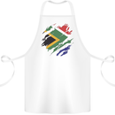 Torn South African Flag Africa Day Football Cotton Apron 100% Organic White