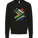Torn South African Flag Africa Day Football Kids Sweatshirt Jumper Black