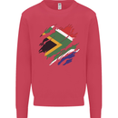 Torn South African Flag Africa Day Football Kids Sweatshirt Jumper Heliconia