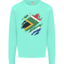 Torn South African Flag Africa Day Football Kids Sweatshirt Jumper Peppermint