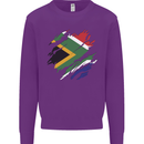 Torn South African Flag Africa Day Football Kids Sweatshirt Jumper Purple