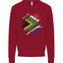 Torn South African Flag Africa Day Football Kids Sweatshirt Jumper Red