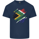 Torn South African Flag Africa Day Football Kids T-Shirt Childrens Navy Blue