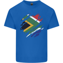 Torn South African Flag Africa Day Football Kids T-Shirt Childrens Royal Blue