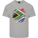 Torn South African Flag Africa Day Football Kids T-Shirt Childrens Sports Grey
