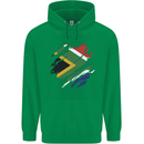 Torn South African Flag Africa Day Football Mens 80% Cotton Hoodie Irish Green