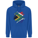 Torn South African Flag Africa Day Football Mens 80% Cotton Hoodie Royal Blue