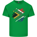 Torn South African Flag Africa Day Football Mens Cotton T-Shirt Tee Top Irish Green