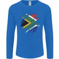 Torn South African Flag Africa Day Football Mens Long Sleeve T-Shirt Royal Blue