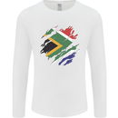 Torn South African Flag Africa Day Football Mens Long Sleeve T-Shirt White