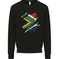 Torn South African Flag Africa Day Football Mens Sweatshirt Jumper Black