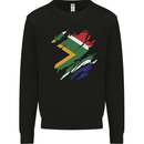 Torn South African Flag Africa Day Football Mens Sweatshirt Jumper Black