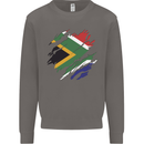 Torn South African Flag Africa Day Football Mens Sweatshirt Jumper Charcoal