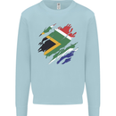 Torn South African Flag Africa Day Football Mens Sweatshirt Jumper Light Blue