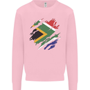 Torn South African Flag Africa Day Football Mens Sweatshirt Jumper Light Pink