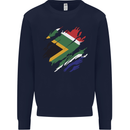 Torn South African Flag Africa Day Football Mens Sweatshirt Jumper Navy Blue