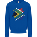 Torn South African Flag Africa Day Football Mens Sweatshirt Jumper Royal Blue