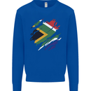Torn South African Flag Africa Day Football Mens Sweatshirt Jumper Royal Blue