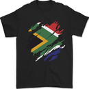 Torn South African Flag Africa Day Football Mens T-Shirt 100% Cotton Black