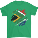 Torn South African Flag Africa Day Football Mens T-Shirt 100% Cotton Irish Green