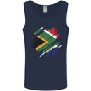 Torn South African Flag Africa Day Football Mens Vest Tank Top Navy Blue