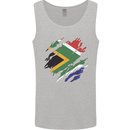 Torn South African Flag Africa Day Football Mens Vest Tank Top Sports Grey