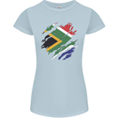 Torn South African Flag Africa Day Football Womens Petite Cut T-Shirt Light Blue