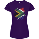 Torn South African Flag Africa Day Football Womens Petite Cut T-Shirt Purple