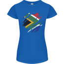Torn South African Flag Africa Day Football Womens Petite Cut T-Shirt Royal Blue