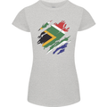Torn South African Flag Africa Day Football Womens Petite Cut T-Shirt Sports Grey