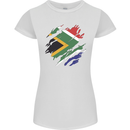 Torn South African Flag Africa Day Football Womens Petite Cut T-Shirt White