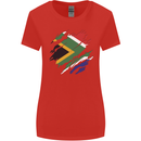 Torn South African Flag Africa Day Football Womens Wider Cut T-Shirt Red
