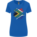 Torn South African Flag Africa Day Football Womens Wider Cut T-Shirt Royal Blue