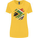 Torn South African Flag Africa Day Football Womens Wider Cut T-Shirt Yellow