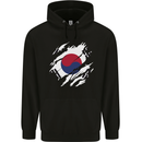 Torn South Korea Flag Korean Day Football Childrens Kids Hoodie Black