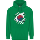 Torn South Korea Flag Korean Day Football Childrens Kids Hoodie Irish Green