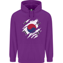 Torn South Korea Flag Korean Day Football Childrens Kids Hoodie Purple