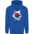 Torn South Korea Flag Korean Day Football Childrens Kids Hoodie Royal Blue