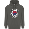 Torn South Korea Flag Korean Day Football Childrens Kids Hoodie Storm Grey