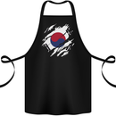 Torn South Korea Flag Korean Day Football Cotton Apron 100% Organic Black