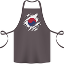 Torn South Korea Flag Korean Day Football Cotton Apron 100% Organic Dark Grey