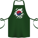 Torn South Korea Flag Korean Day Football Cotton Apron 100% Organic Forest Green