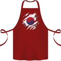 Torn South Korea Flag Korean Day Football Cotton Apron 100% Organic Maroon