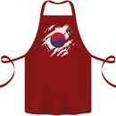 Torn South Korea Flag Korean Day Football Cotton Apron 100% Organic Maroon