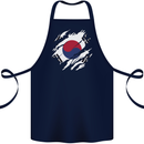 Torn South Korea Flag Korean Day Football Cotton Apron 100% Organic Navy Blue